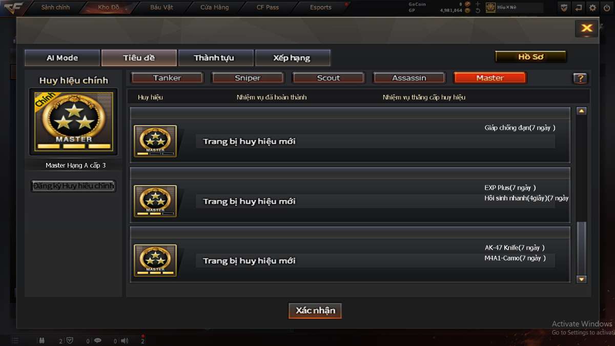 shop acc cf uy tin gia re